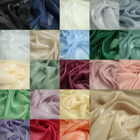 22 COLOURS - Soft Crystal Organza Shimmer Sheer Voile Draping Veil Dress Fabric