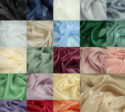 22 COLOURS - Soft Crystal Organza Shimmer Sheer Voile Draping Veil Dress Fabric