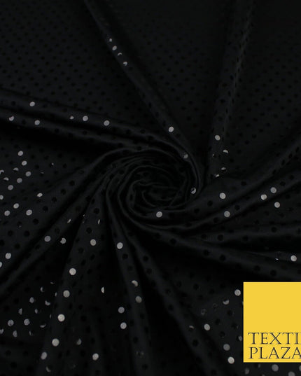 ALL BLACK Sequin Spotted Jersey Polyester Fabric 58" 9147
