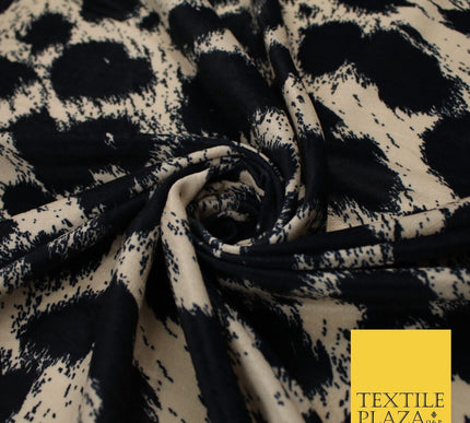 Vintage Look Animal Printed Micro Velvet Velour Non Stretch Dress Fabric 9122
