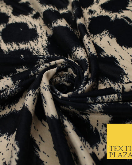 Vintage Look Animal Printed Micro Velvet Velour Non Stretch Dress Fabric 9122