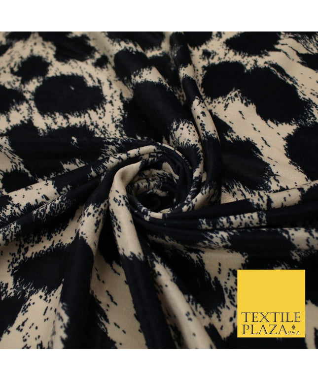 Vintage Look Animal Printed Micro Velvet Velour Non Stretch Dress Fabric 9122