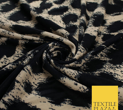 Vintage Look Animal Printed Micro Velvet Velour Non Stretch Dress Fabric 9122