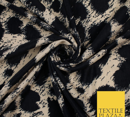 Vintage Look Animal Printed Micro Velvet Velour Non Stretch Dress Fabric 9122