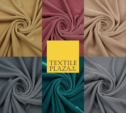 6 COLOURS - Soft Plain Non Stretch Micro Velvet Dress Fabric Material 54" Wide