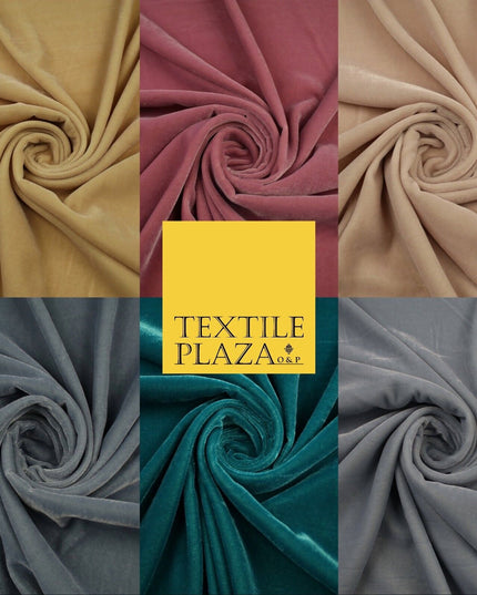 6 COLOURS - Soft Plain Non Stretch Micro Velvet Dress Fabric Material 54" Wide