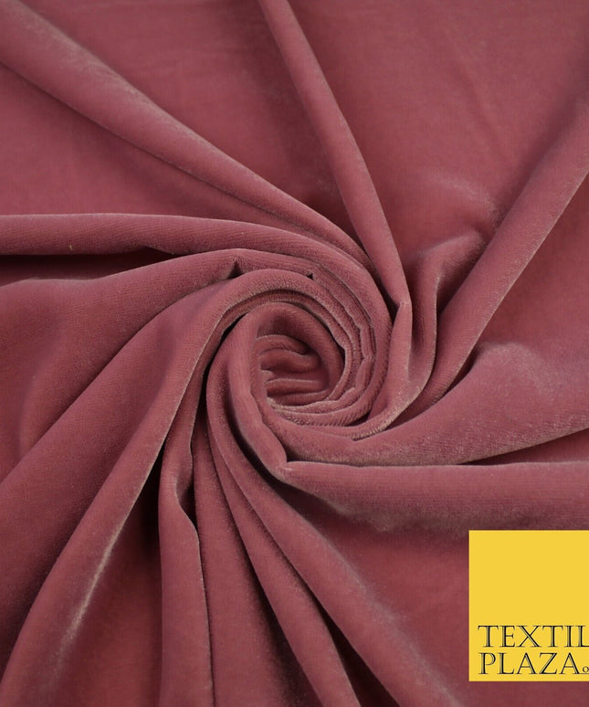 6 COLOURS - Soft Plain Non Stretch Micro Velvet Dress Fabric Material 54" Wide