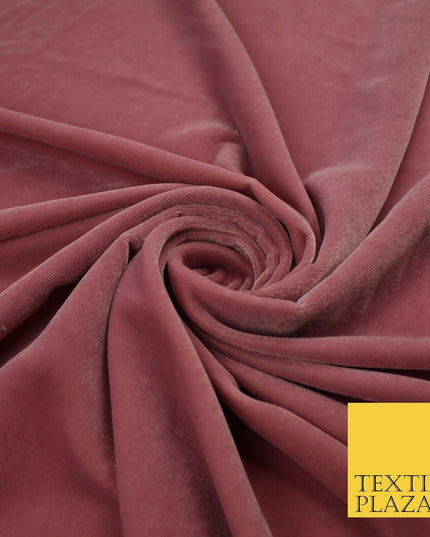6 COLOURS - Soft Plain Non Stretch Micro Velvet Dress Fabric Material 54" Wide