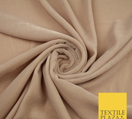 6 COLOURS - Soft Plain Non Stretch Micro Velvet Dress Fabric Material 54" Wide
