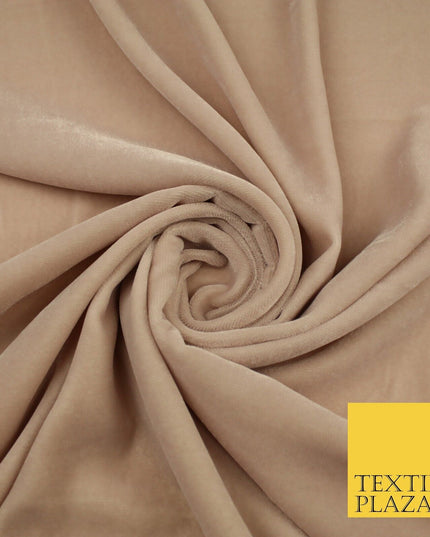 6 COLOURS - Soft Plain Non Stretch Micro Velvet Dress Fabric Material 54" Wide