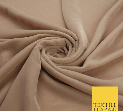 6 COLOURS - Soft Plain Non Stretch Micro Velvet Dress Fabric Material 54" Wide