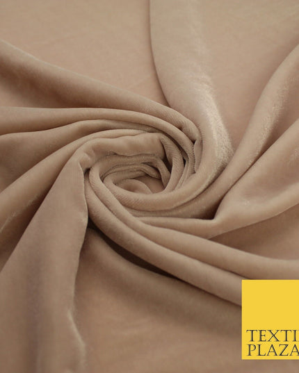 6 COLOURS - Soft Plain Non Stretch Micro Velvet Dress Fabric Material 54" Wide