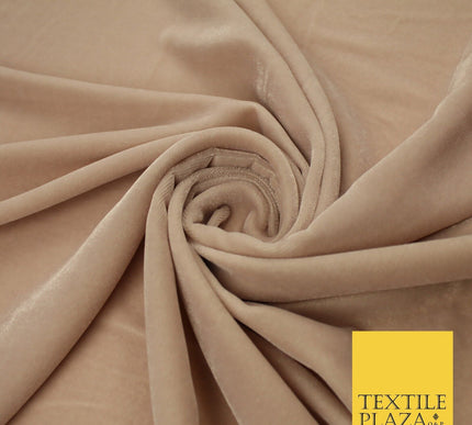 6 COLOURS - Soft Plain Non Stretch Micro Velvet Dress Fabric Material 54" Wide