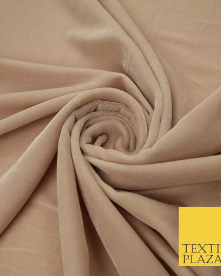 6 COLOURS - Soft Plain Non Stretch Micro Velvet Dress Fabric Material 54" Wide