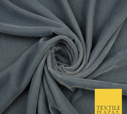 6 COLOURS - Soft Plain Non Stretch Micro Velvet Dress Fabric Material 54" Wide