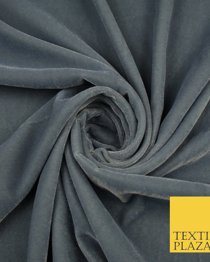 6 COLOURS - Soft Plain Non Stretch Micro Velvet Dress Fabric Material 54" Wide