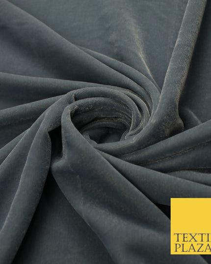 6 COLOURS - Soft Plain Non Stretch Micro Velvet Dress Fabric Material 54" Wide
