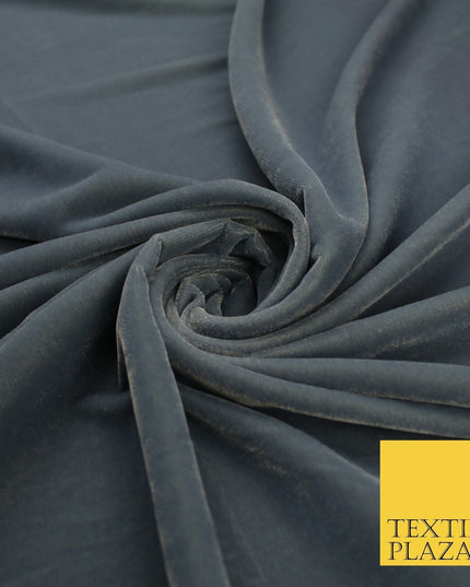 6 COLOURS - Soft Plain Non Stretch Micro Velvet Dress Fabric Material 54" Wide