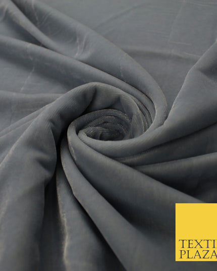 6 COLOURS - Soft Plain Non Stretch Micro Velvet Dress Fabric Material 54" Wide