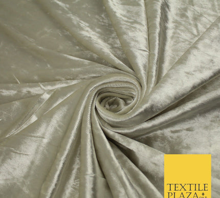 LIGHT STONE GOLD Plain Ice Velvet Velour Fabric Stretch Material - 58" - 9106