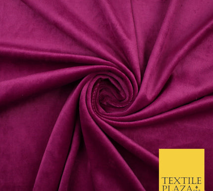 CERISE PINK Soft Plain Velvet Velour Fabric Stretch Spandex Material - 68" 9105