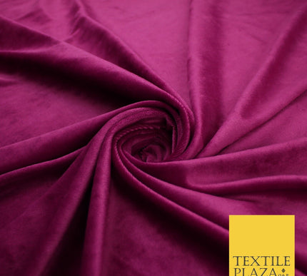CERISE PINK Soft Plain Velvet Velour Fabric Stretch Spandex Material - 68" 9105