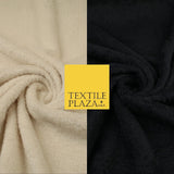 IVORY / BLACK Premium Super Soft Double Sided Cuddle Fleece Fabric Material 59"