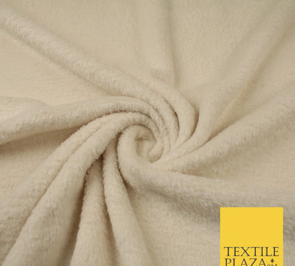 IVORY / BLACK Premium Super Soft Double Sided Cuddle Fleece Fabric Material 59"
