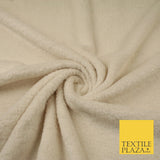 IVORY / BLACK Premium Super Soft Double Sided Cuddle Fleece Fabric Material 59"