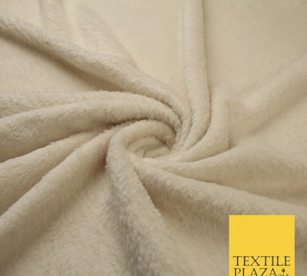 IVORY / BLACK Premium Super Soft Double Sided Cuddle Fleece Fabric Material 59"