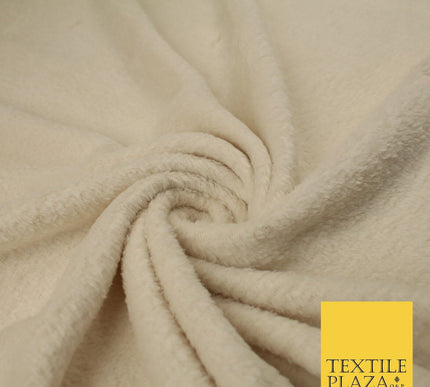 IVORY / BLACK Premium Super Soft Double Sided Cuddle Fleece Fabric Material 59"
