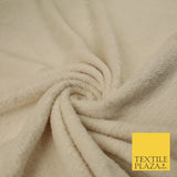 IVORY / BLACK Premium Super Soft Double Sided Cuddle Fleece Fabric Material 59"