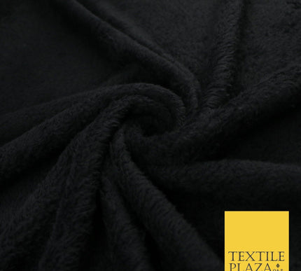 IVORY / BLACK Premium Super Soft Double Sided Cuddle Fleece Fabric Material 59"