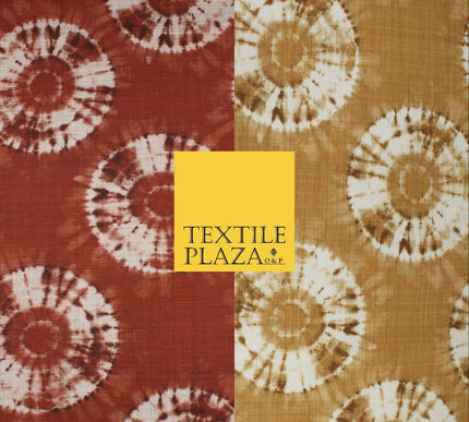2 COLOURS - Tie Dye Light Beam Linen Look Jacquard Printed Cotton Blend Fabric