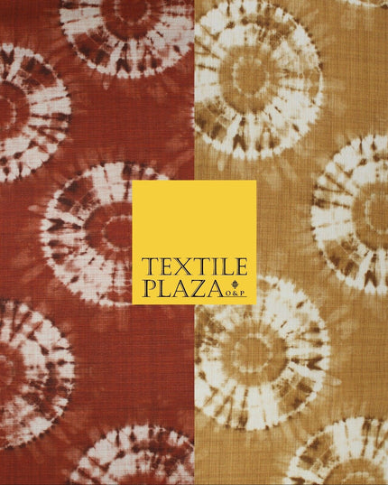 2 COLOURS - Tie Dye Light Beam Linen Look Jacquard Printed Cotton Blend Fabric