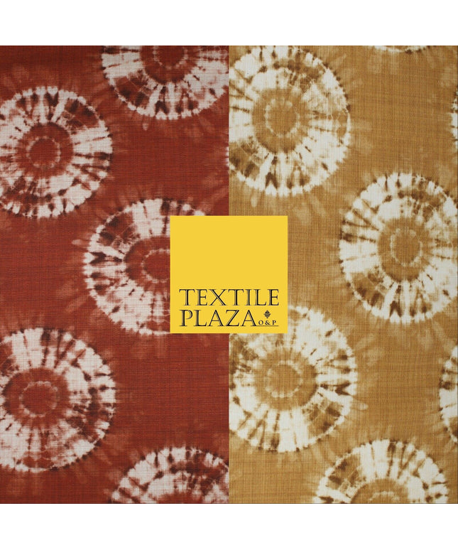 2 COLOURS - Tie Dye Light Beam Linen Look Jacquard Printed Cotton Blend Fabric