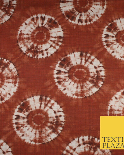 2 COLOURS - Tie Dye Light Beam Linen Look Jacquard Printed Cotton Blend Fabric