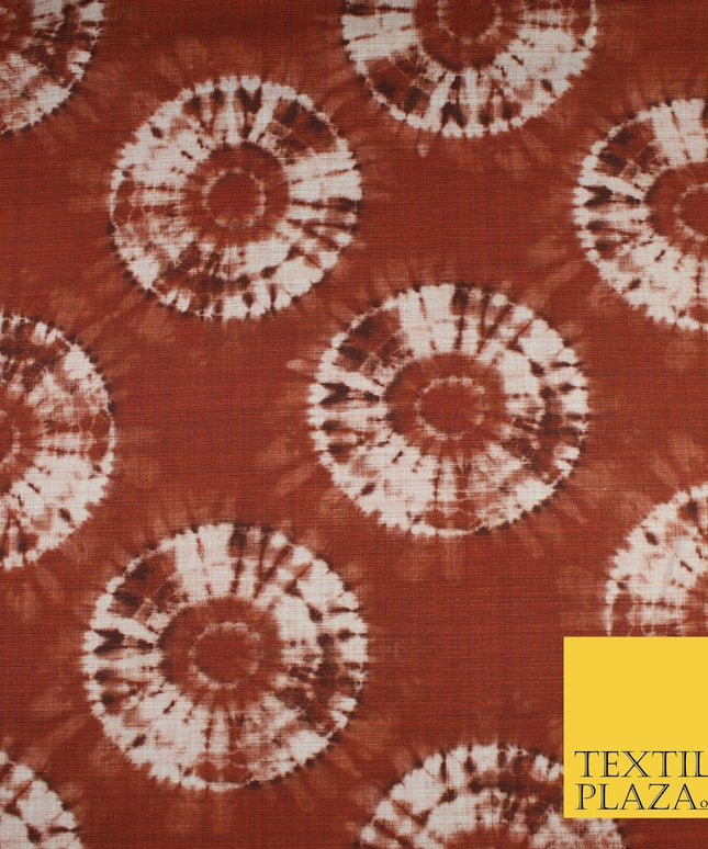 2 COLOURS - Tie Dye Light Beam Linen Look Jacquard Printed Cotton Blend Fabric