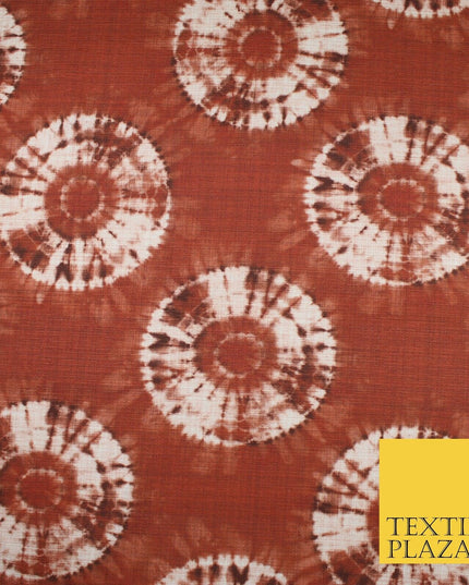 2 COLOURS - Tie Dye Light Beam Linen Look Jacquard Printed Cotton Blend Fabric