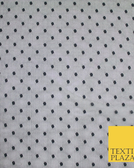 5 COLOURS - 3mm Dobby Pin Spot Polka Dot Mesh Net Tulle Dress Fabric 59" Wide