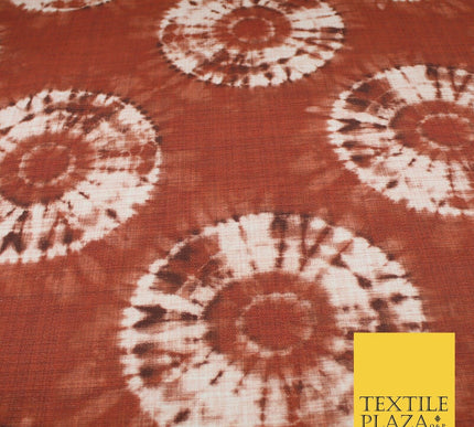 2 COLOURS - Tie Dye Light Beam Linen Look Jacquard Printed Cotton Blend Fabric