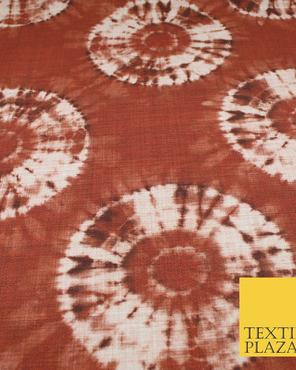 2 COLOURS - Tie Dye Light Beam Linen Look Jacquard Printed Cotton Blend Fabric