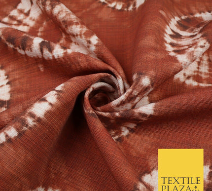2 COLOURS - Tie Dye Light Beam Linen Look Jacquard Printed Cotton Blend Fabric