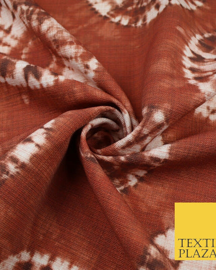 2 COLOURS - Tie Dye Light Beam Linen Look Jacquard Printed Cotton Blend Fabric