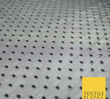 5 COLOURS - 3mm Dobby Pin Spot Polka Dot Mesh Net Tulle Dress Fabric 59" Wide