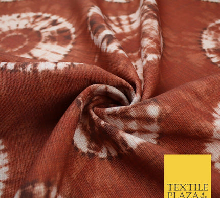 2 COLOURS - Tie Dye Light Beam Linen Look Jacquard Printed Cotton Blend Fabric