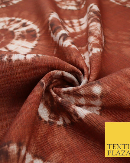 2 COLOURS - Tie Dye Light Beam Linen Look Jacquard Printed Cotton Blend Fabric