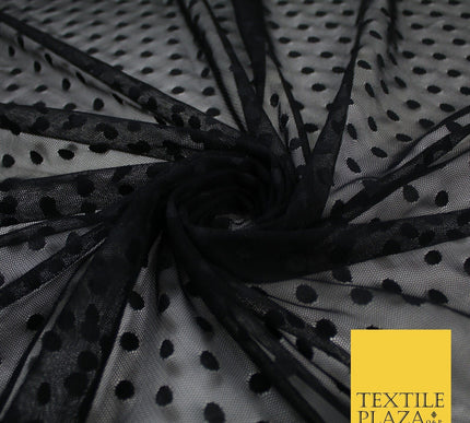 4 COLOURS - PEA Spot Polka Dot Dobby Mesh Net Tulle Dress Fabric 59" Wide