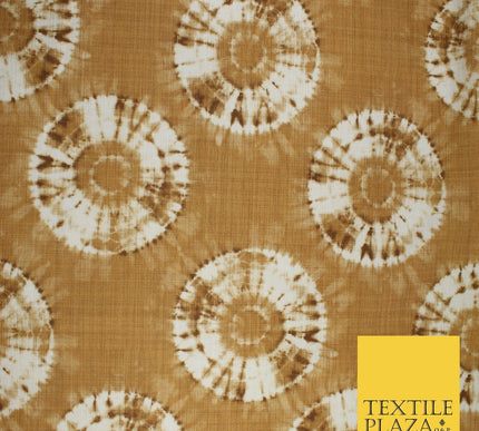 2 COLOURS - Tie Dye Light Beam Linen Look Jacquard Printed Cotton Blend Fabric