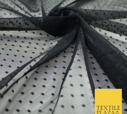5 COLOURS - 3mm Dobby Pin Spot Polka Dot Mesh Net Tulle Dress Fabric 59" Wide